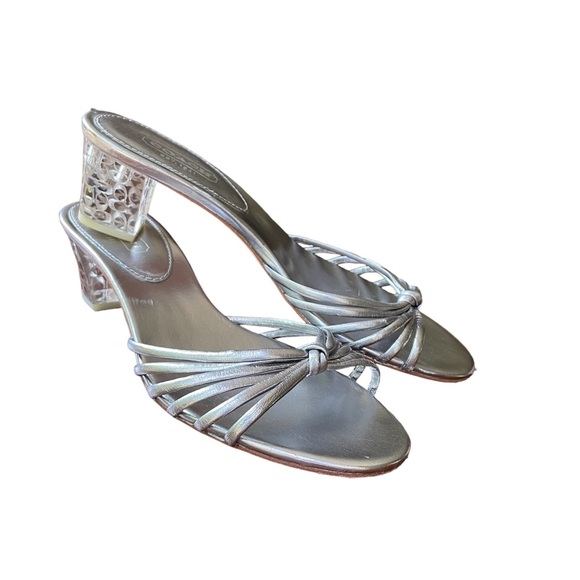Coach Shoes - ★ COACH strappy silver sandals with translucent heel, women’s size 10 B ★